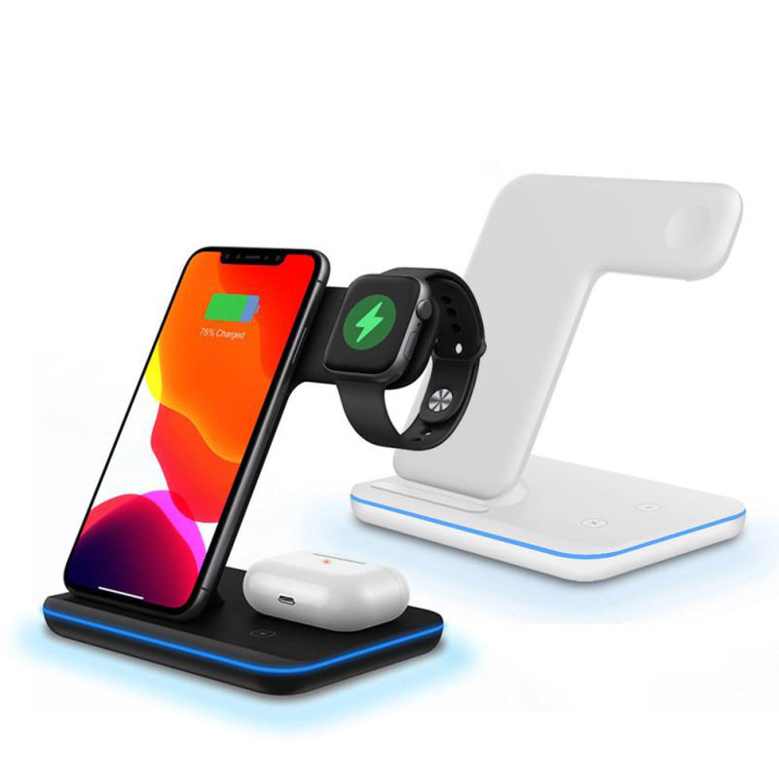 Бездротова зарядна станція 3-в-1 для iPhone Apple Watch і AirPods 15 Вт 3 в 1 Чорний