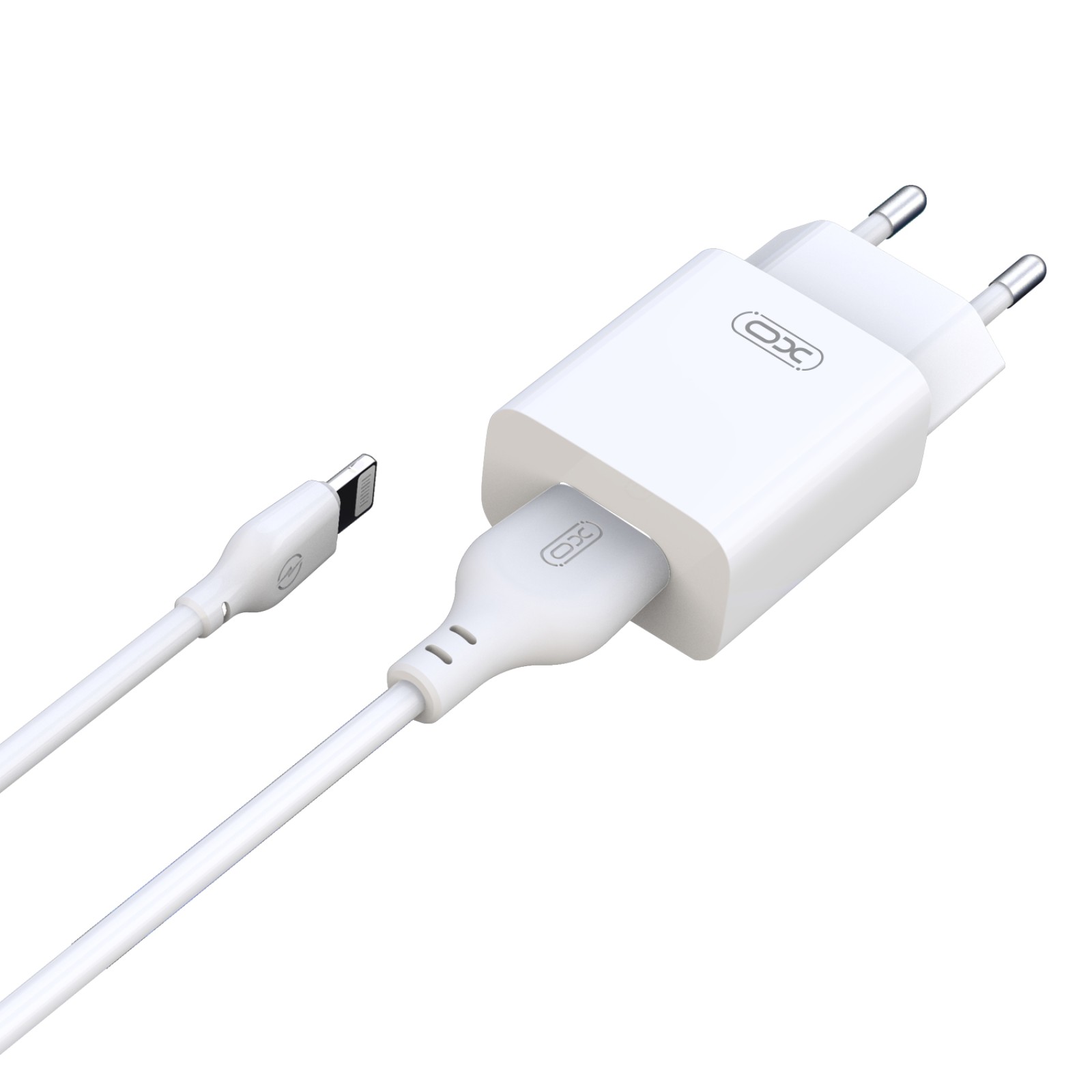 Мережевий зарядний пристрій XO L99 + кабель Lightning Білий