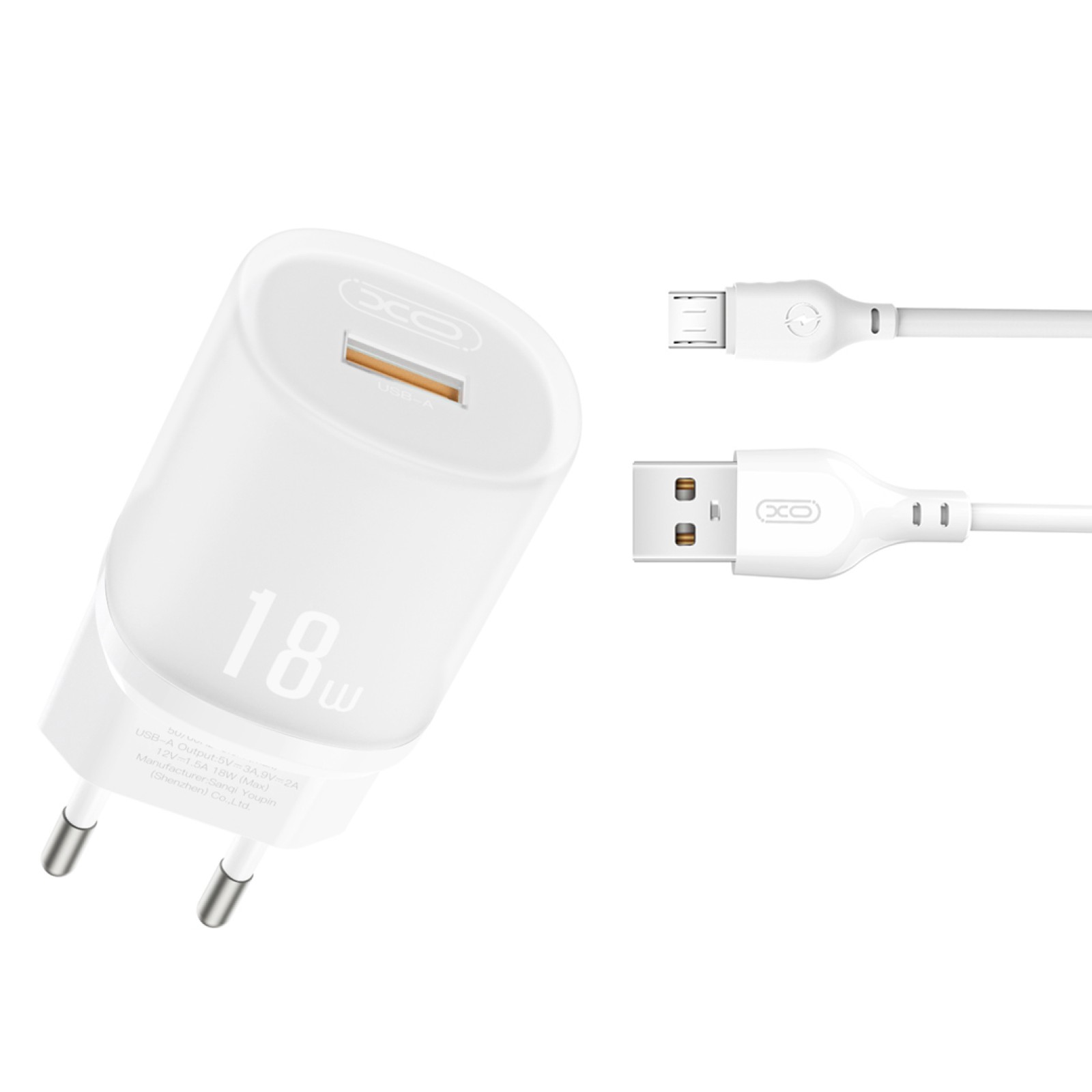 Мережевий зарядний пристрій XO L157 USB-A 18 Вт Білий №2