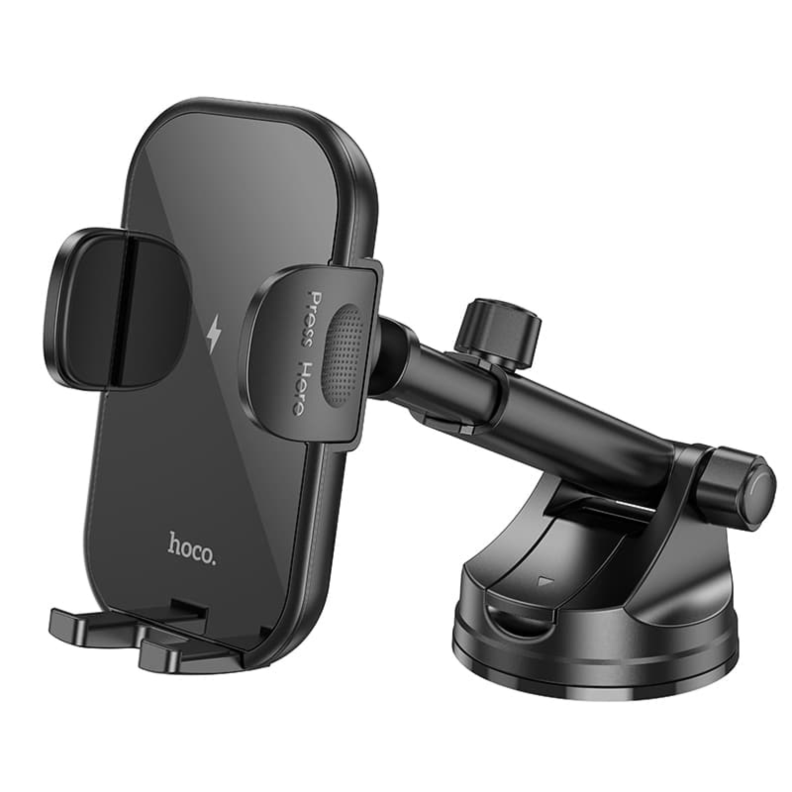 Бездротовий АЗП Hoco HW5 Journey wireless fast charging car holder center console Чорний