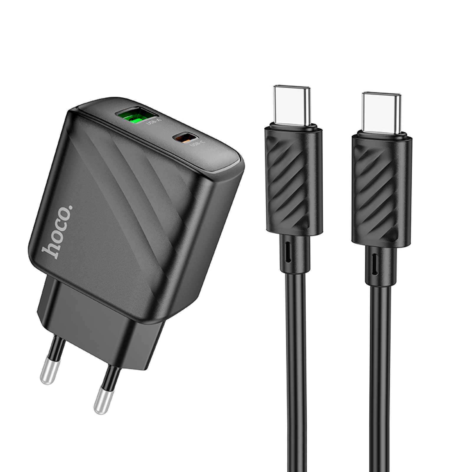 Мережевий зарядний пристрій Hoco CS23A Sunlight USB-A + USB-C 30 Вт PD Чорний №2
