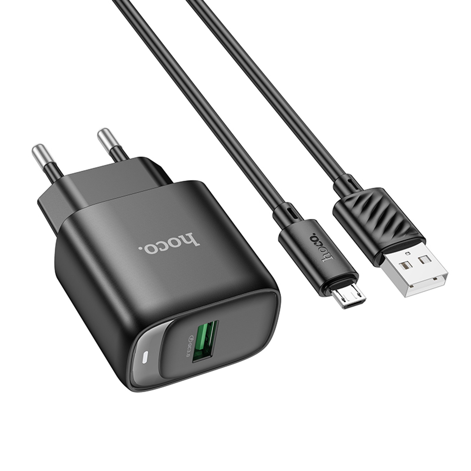 Мережевий зарядний пристрій Hoco C140A Smart USB-A 18 Вт + кабель Micro-USB Білий
