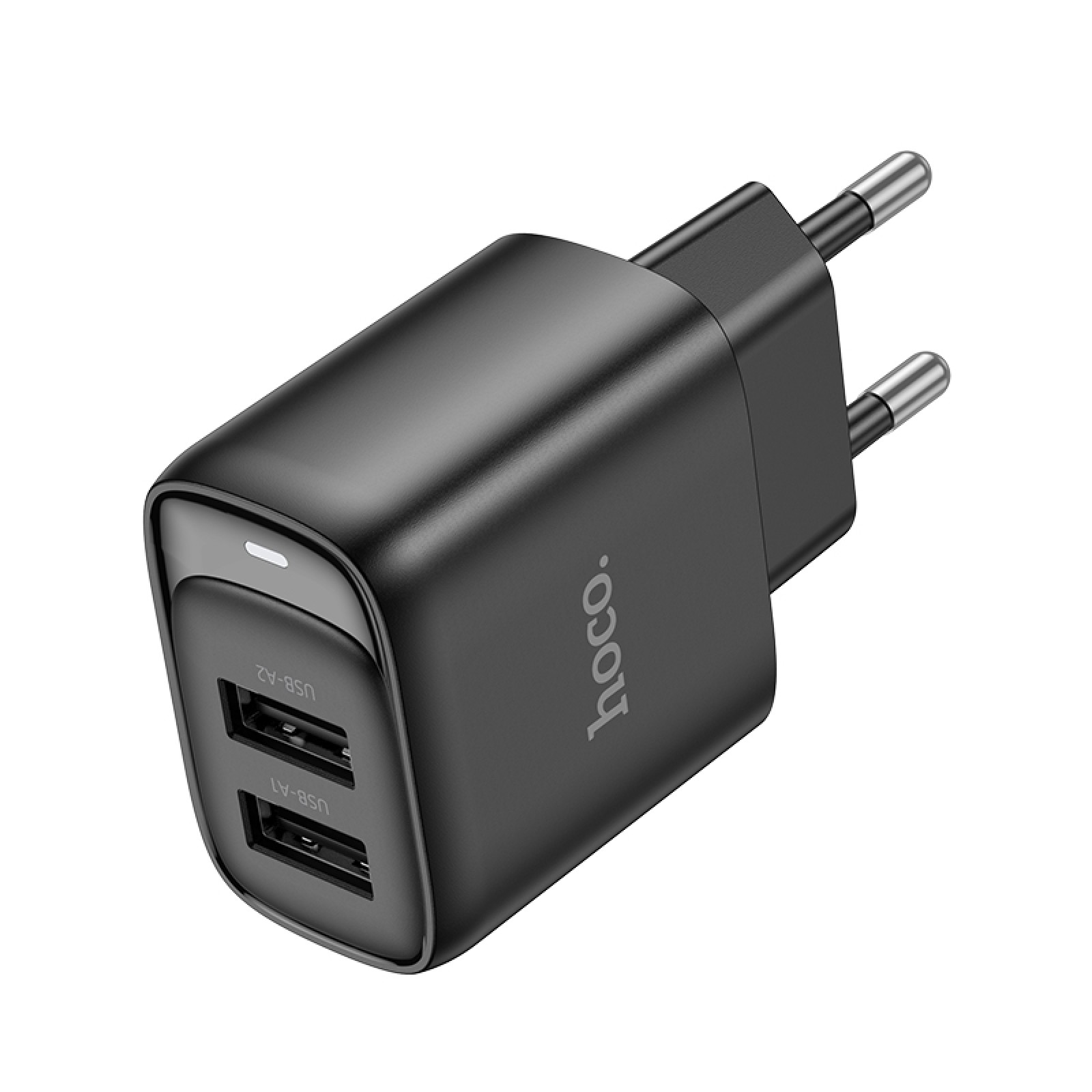 Мережевий зарядний пристрій Hoco C141A Smart 2×USB-A Чорний