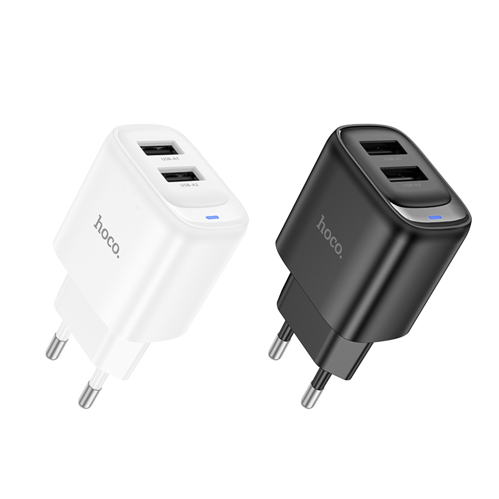 Мережевий зарядний пристрій Hoco C141A Smart 2×USB-A Білий
