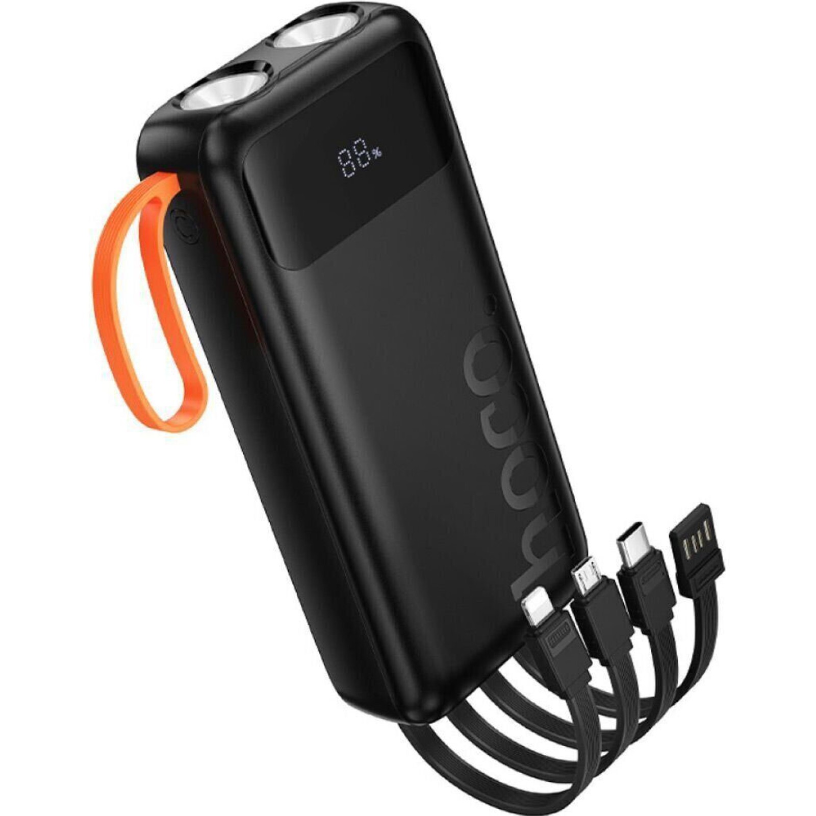 Павербанк Hoco J151A Spirit dual lighting four-cable power bank 20000mAh Чорний
