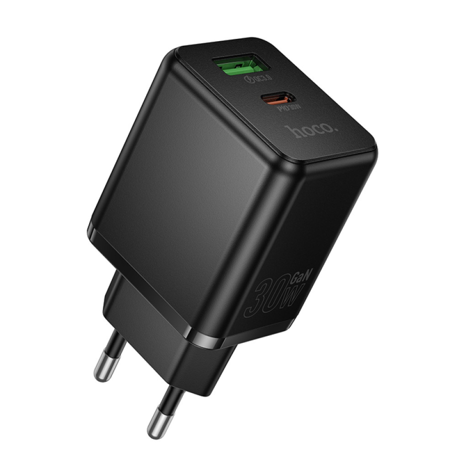 Мережева зарядка HOCO C157A Smart PD 30 Вт + USB-C + USB-A Чорна