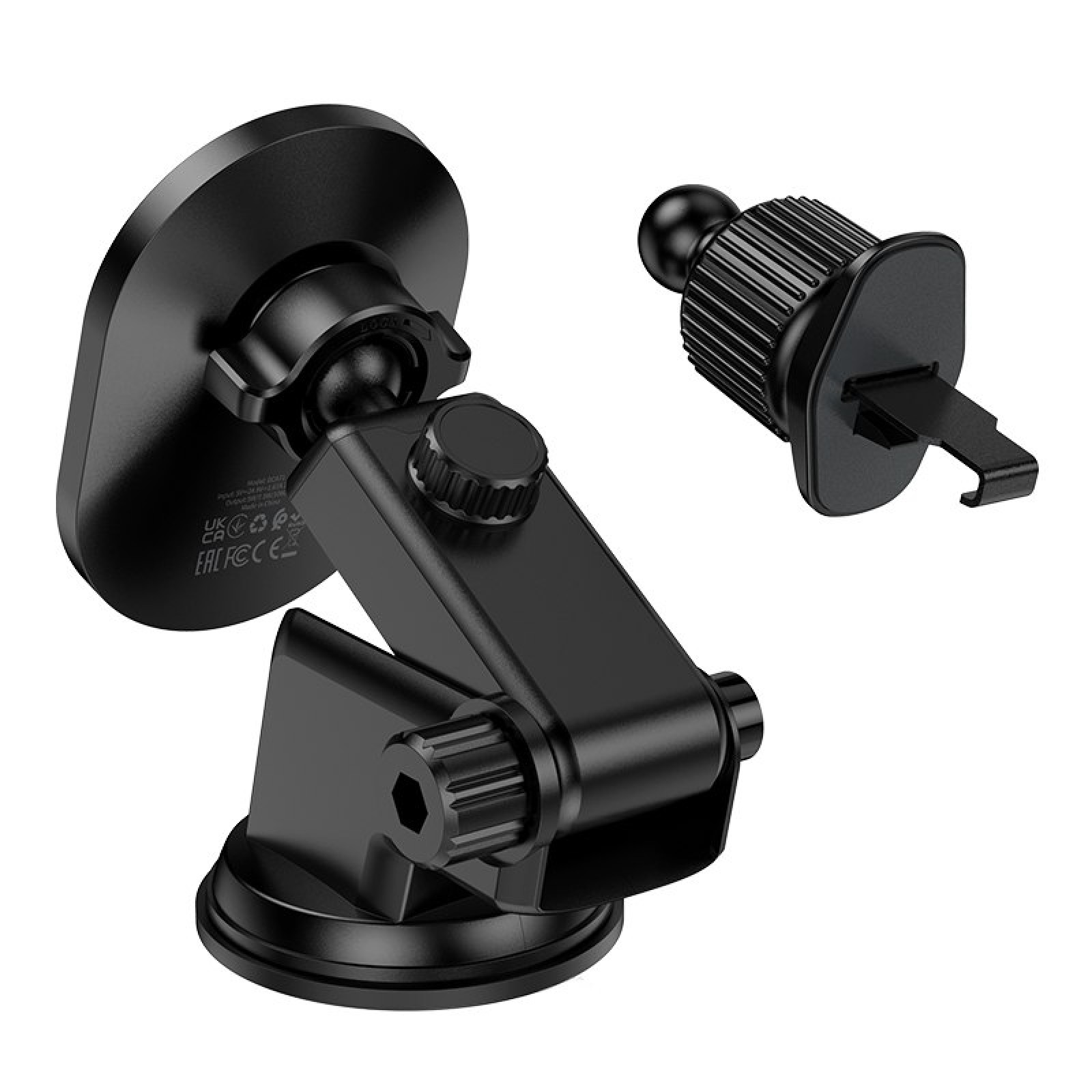 Бездротовий АЗП Hoco DCA71 15W (2in1 Set) Car Holder Чорний