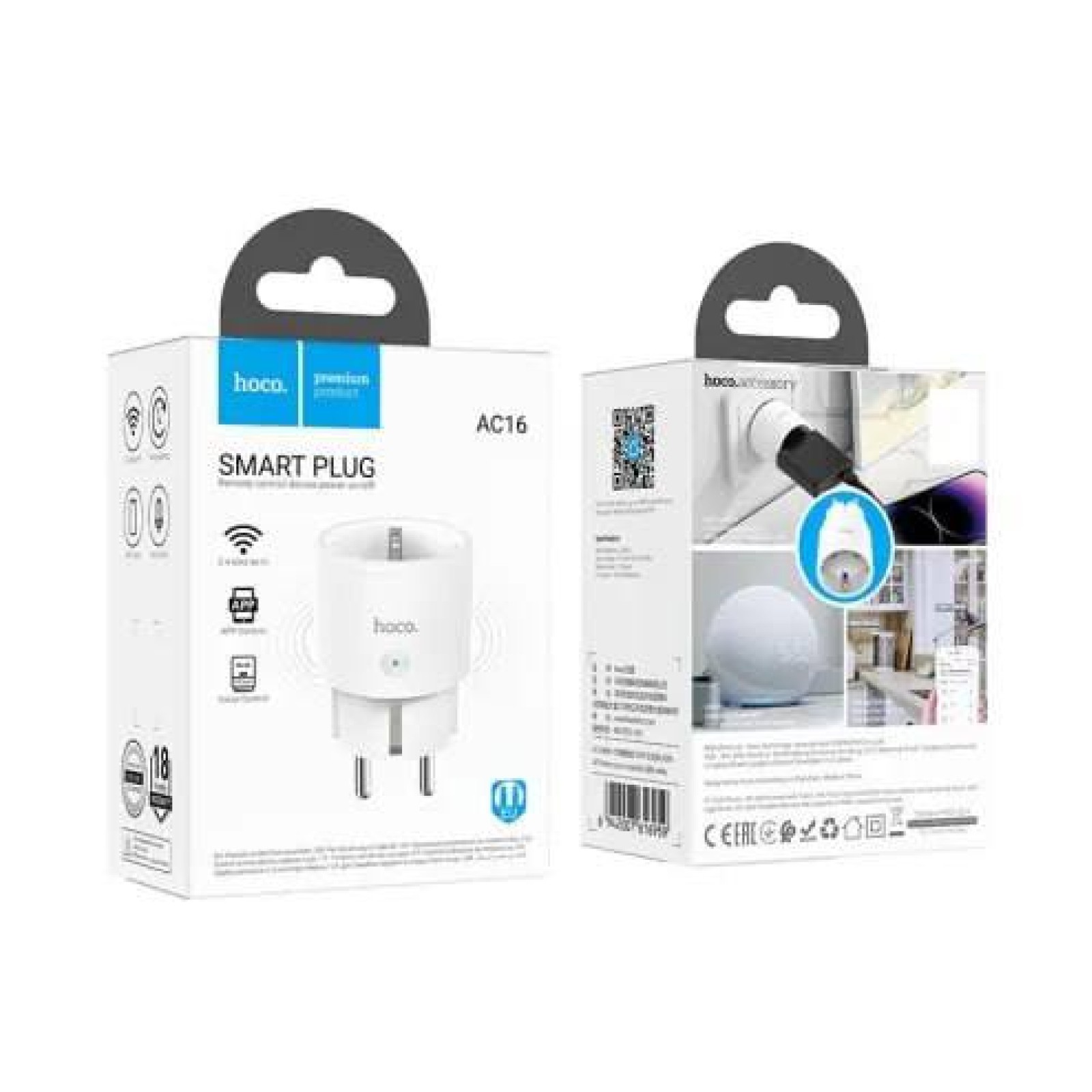 МЗП HOCO DC163 powerful Veloz smart socket (EU/GER) Білий