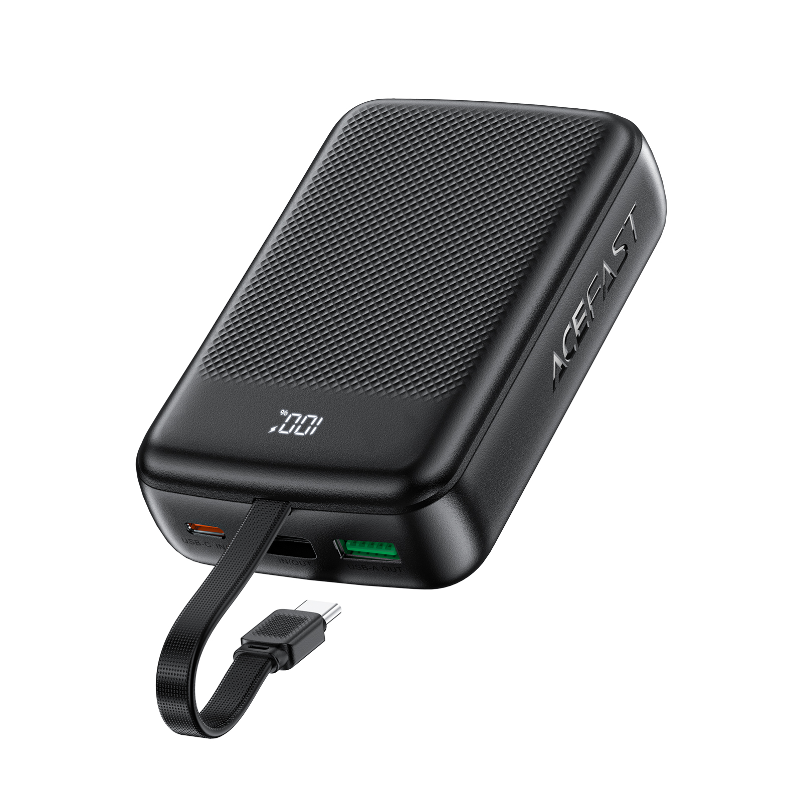 Павербанк ACEFAST M14 20 000 мА·год з кабелем 20 W Чорний