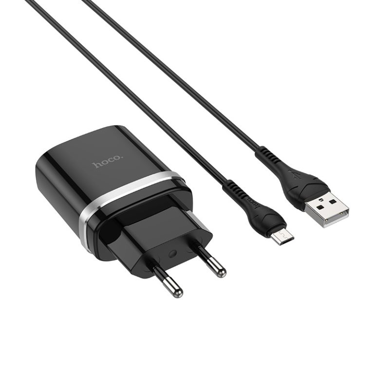 Мережевий зарядний пристрій HOCO C12Q Smart 18 W Micro-USB Чорний