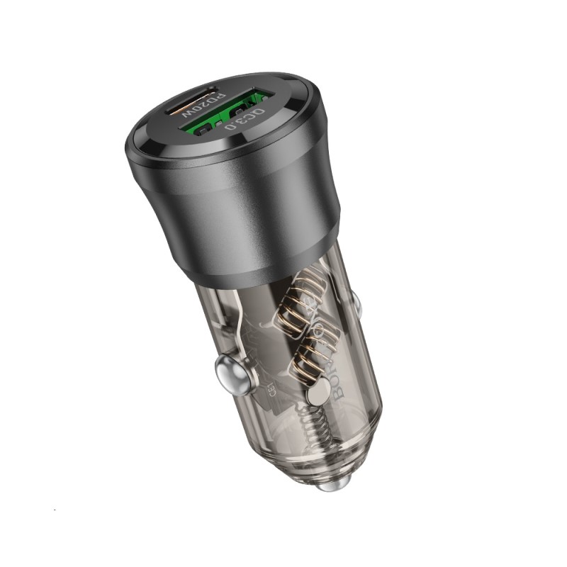 Автомобільний зарядний пристрій BOROFONE BZ25 Journey (1C1A) car charger Transparent 38 W Чорний