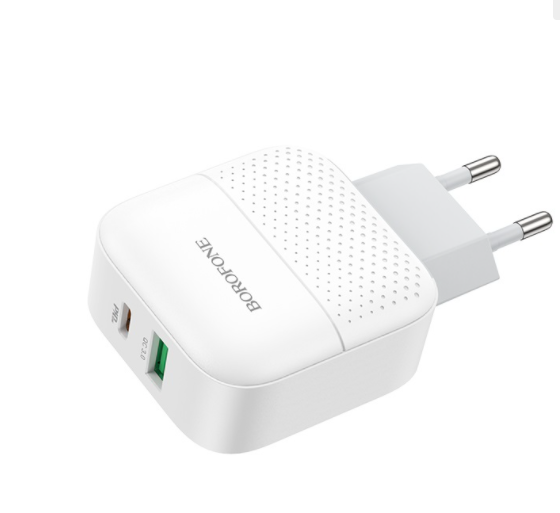 Мережевий зарядний пристрій BOROFONE BA46A Premium PD + 18 W Білий