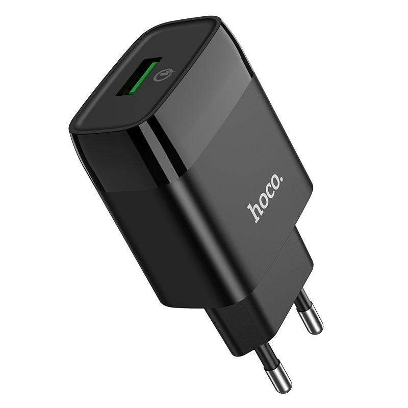 Мережевий зарядний пристрій HOCO C72Q Glorious single port charger 18 W Чорний
