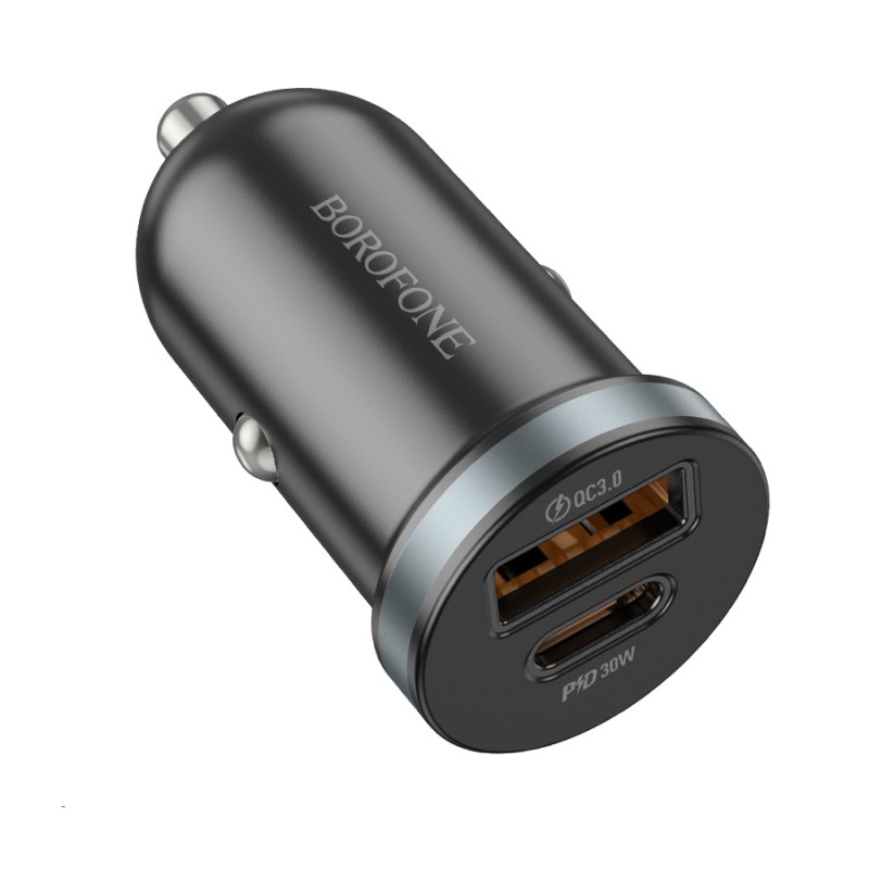 Автомобільний зарядний пристрій BOROFONE BZ22 Scenery dual port + car charger 30 W Чорний