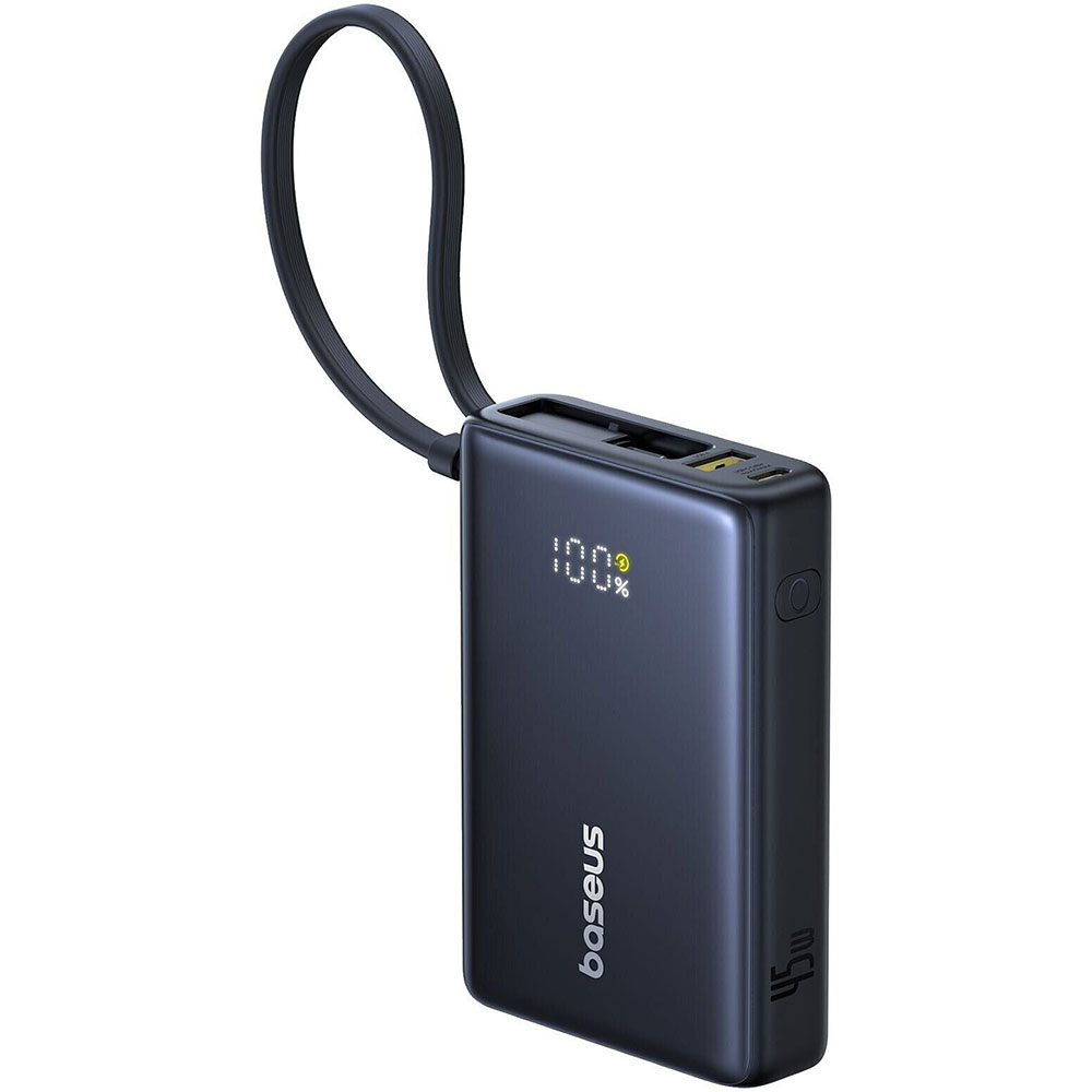 Зовнішній акумулятор Baseus PicoGo Digital Display Power Bank 10000mAh Cosmic 45 W Чорний