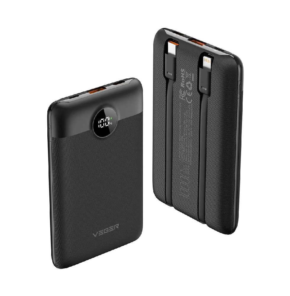 Power Bank VEGER C11 10000 mAh 22.5 W Чорний