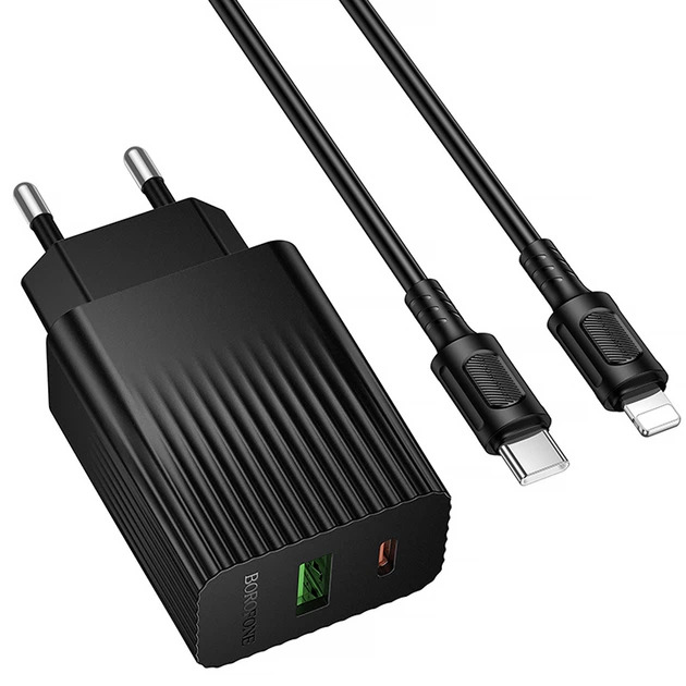 Мережевий зарядний пристрій BOROFONE BAS76A Source + charger set(C to iP) 30 W Чорний