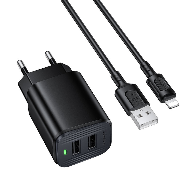 Мережевий зарядний пристрій BOROFONE BAS81A Micro-USB Чорний