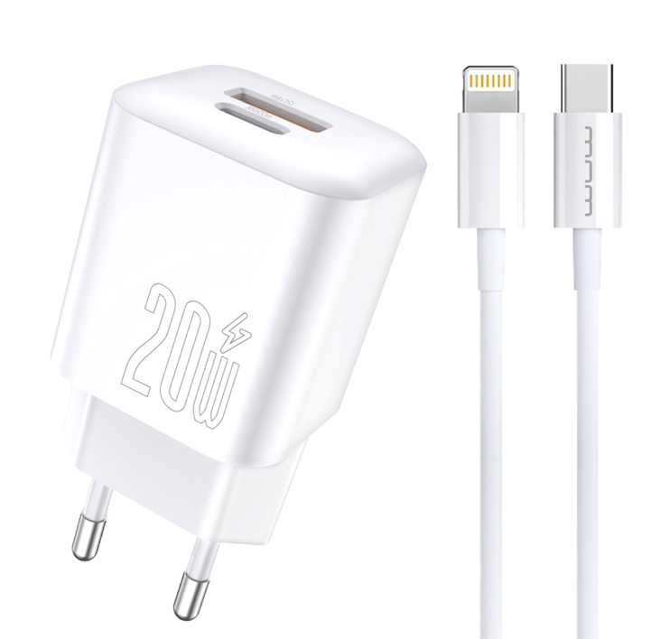 Мережевий зарядний пристрій WUW T104L 20 W Lightning Білий
