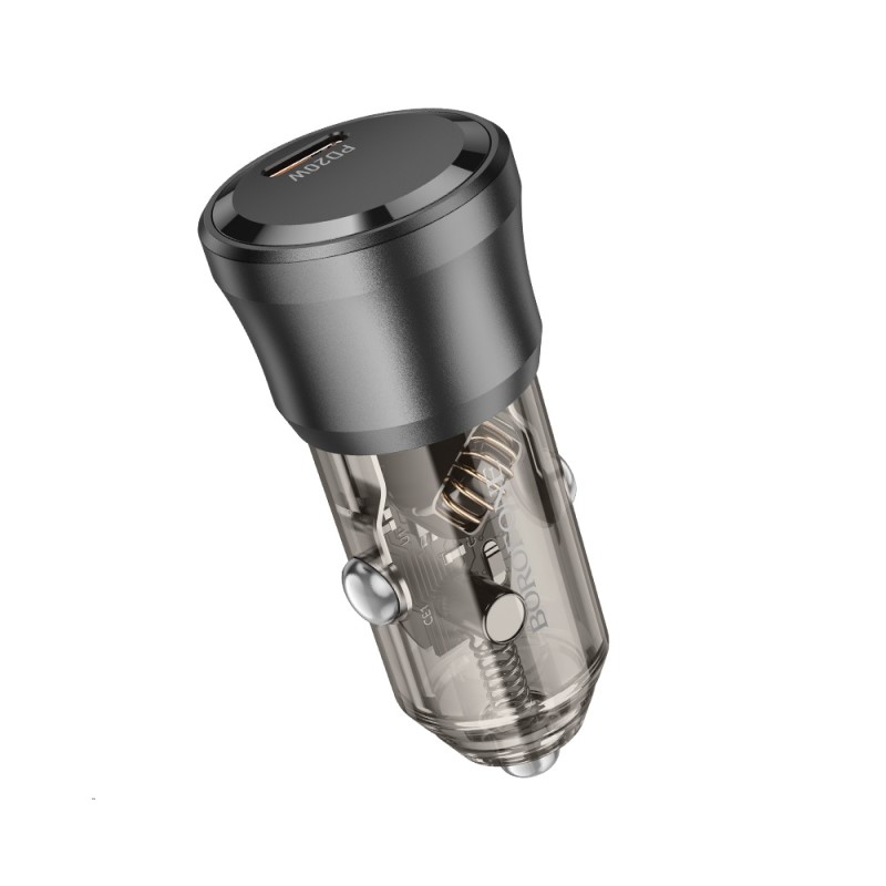 Автомобільний зарядний пристрій BOROFONE BZ24 Clever single port car charger Transparent 20 W Чорний