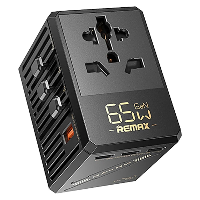 Мережевий зарядний пристрій REMAX 1A4C Multifunctional GaN Fast Charger RP-U191 65 W Чорний