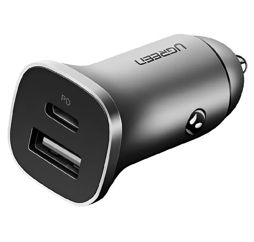 Автомобільний зарядний пристрій UGREEN CD130 Dual Сірий космос