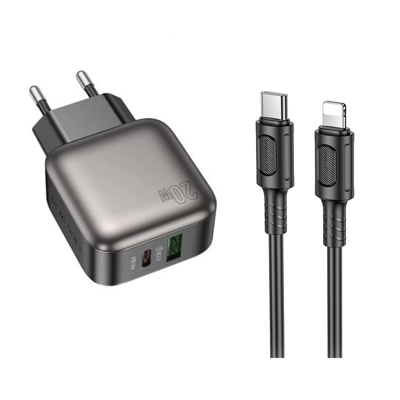 Мережевий зарядний пристрій BOROFONE BAS55A Absolute 20 W Чорний