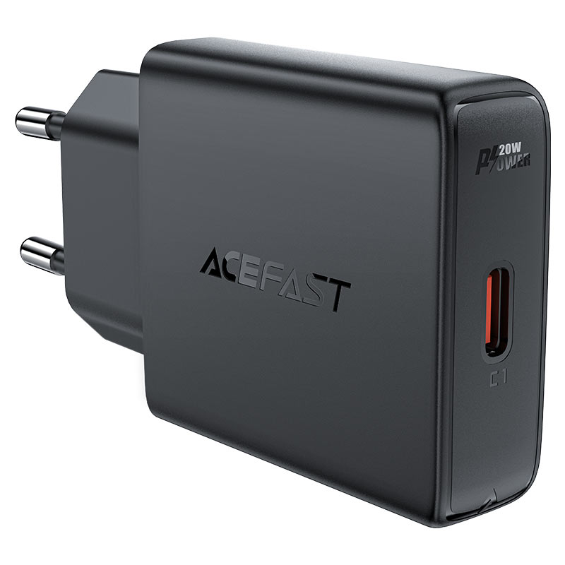 Мережевий зарядний пристрій ACEFAST A65 GaN 20 W Type-C Чорний