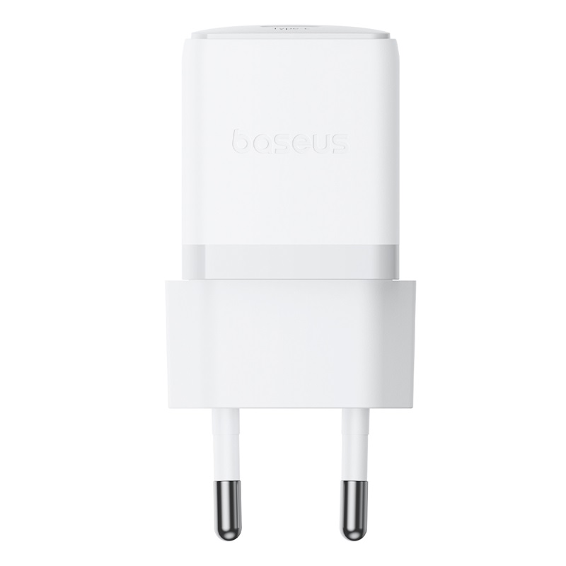 Мережевий зарядний пристрій з кабелем Baseus Palm Fast Charger 1C EU Moon White (with Cable USB-C to USB-C 1m Moon White) 20 W Білий