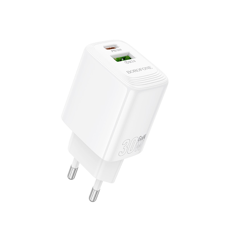Мережевий зарядний пристрій BOROFONE BN29 Fuente + charger (EU) 30 W Білий
