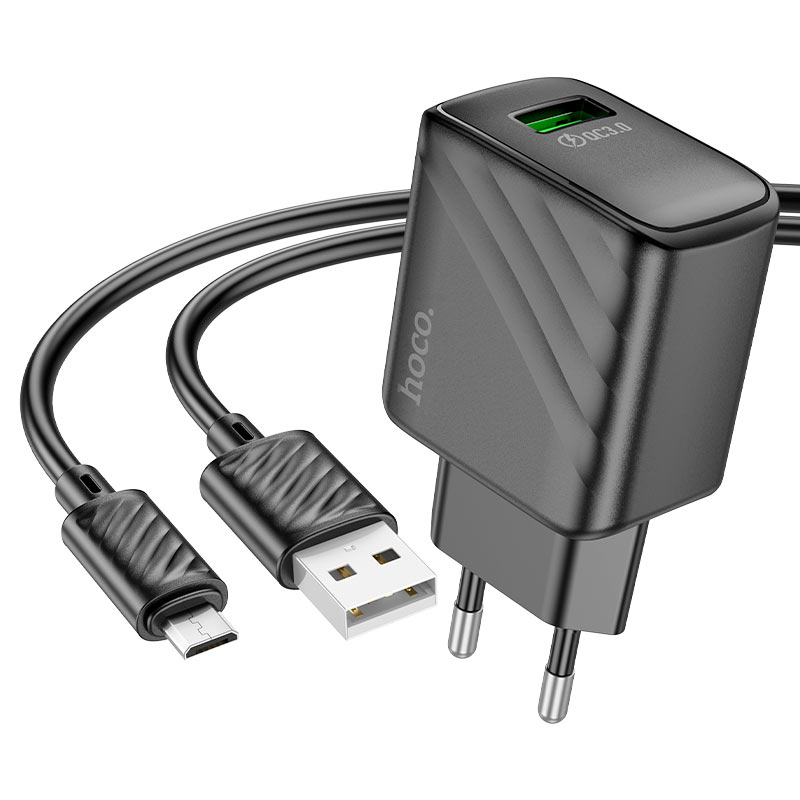 Мережевий зарядний пристрій HOCO CS21A Rich Micro-USB Чорний