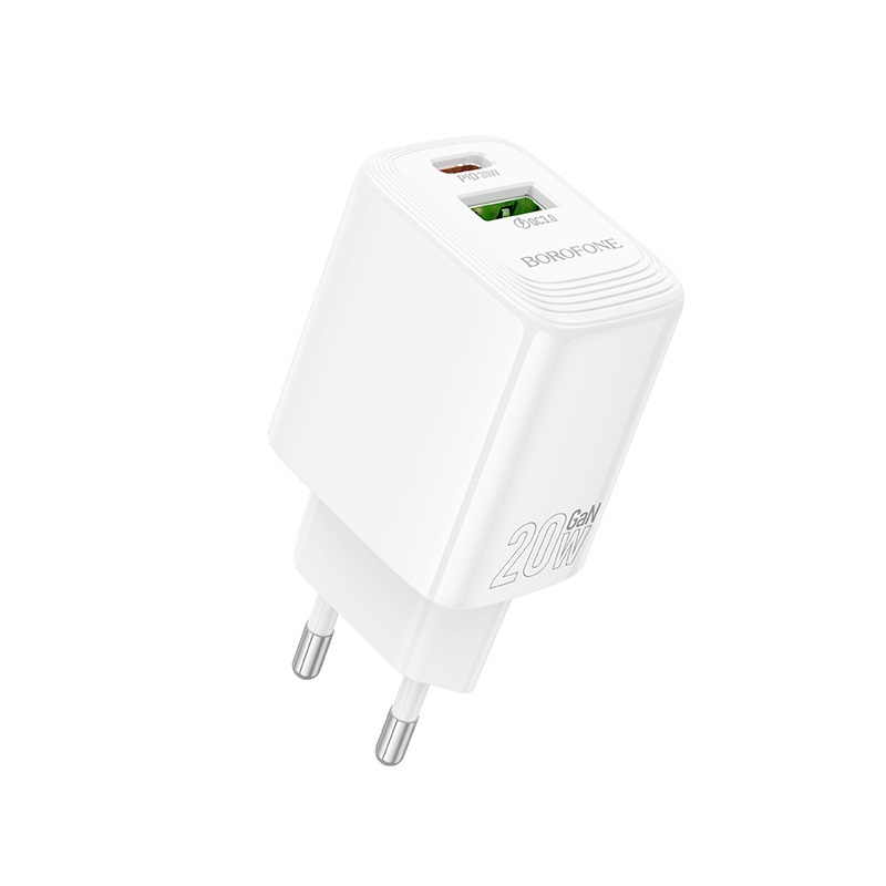 Мережевий зарядний пристрій BOROFONE BN27 Fuente 20 W Білий (KM6941991120268)