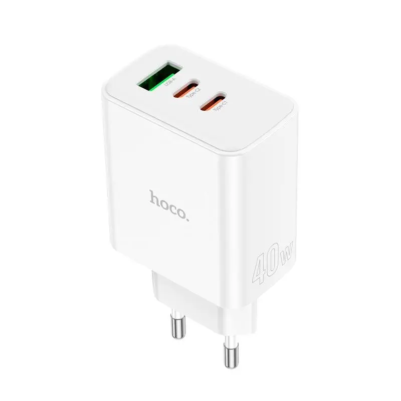 Мережевий зарядний пристрій HOCO C126A Pure power three-port(2C1A) charger 40 W Білий