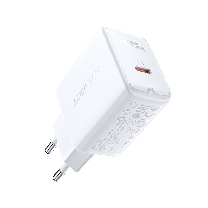 Мережевий зарядний пристрій ACEFAST A1 20 W Type-C Білий