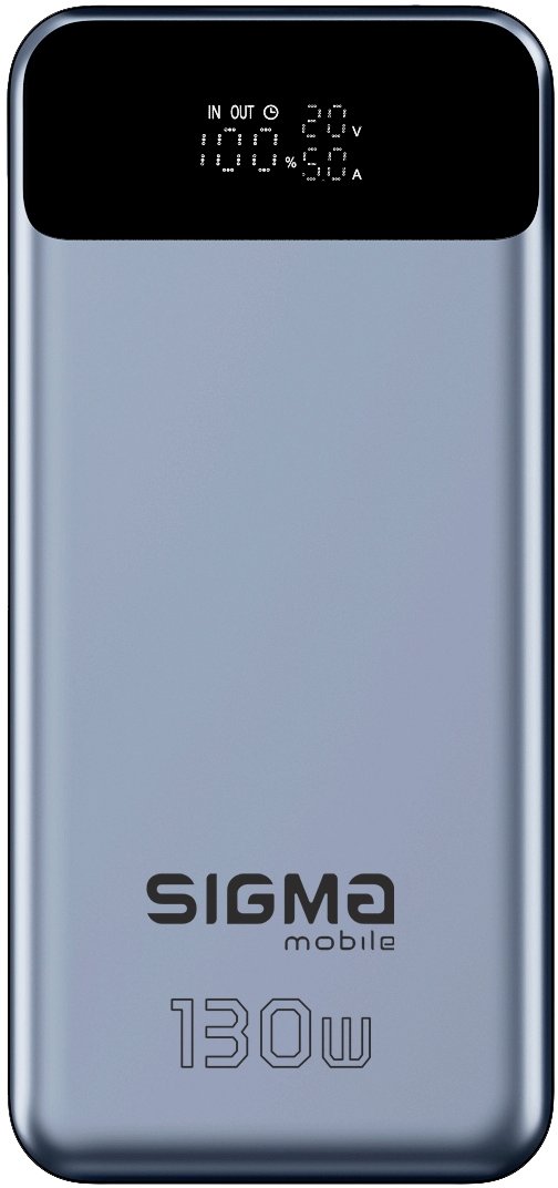 Power Bank Sigma mobile X-power SI30A7QLX 1USB+2Type-C 30000 мА·год 130 W Сріблястий