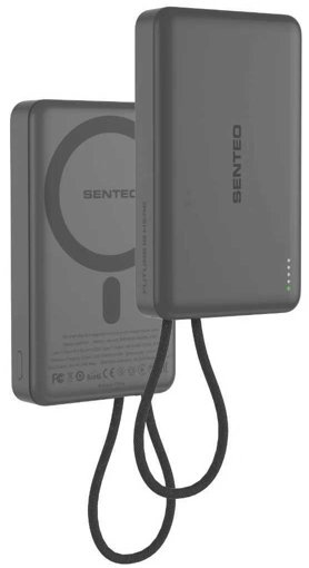 Power Bank Senteo Q MAX 3 charger Aluminium cable 10000 мА·год Сірий космос 15 W
