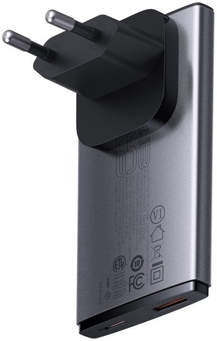 Мережевий зарядний пристрій Baseus GaN5 Pro Ultra-Slim з кабелем Type-C to Type-C 100 W Сірий