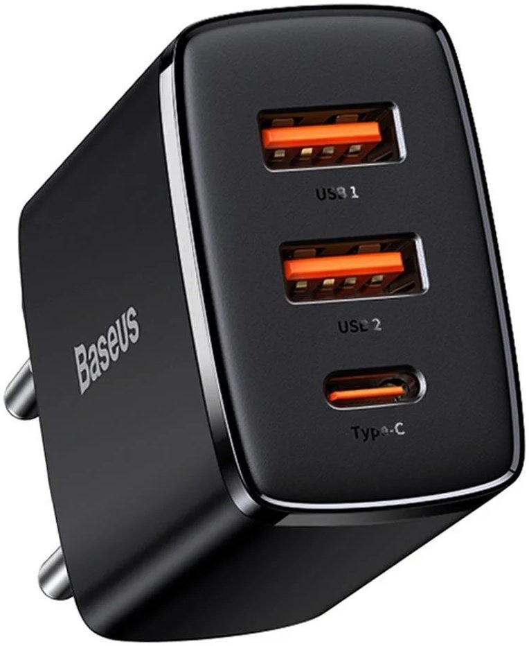Мережевий зарядний пристрій Baseus Compact 2USB-A/USB-C 30 W Чорний