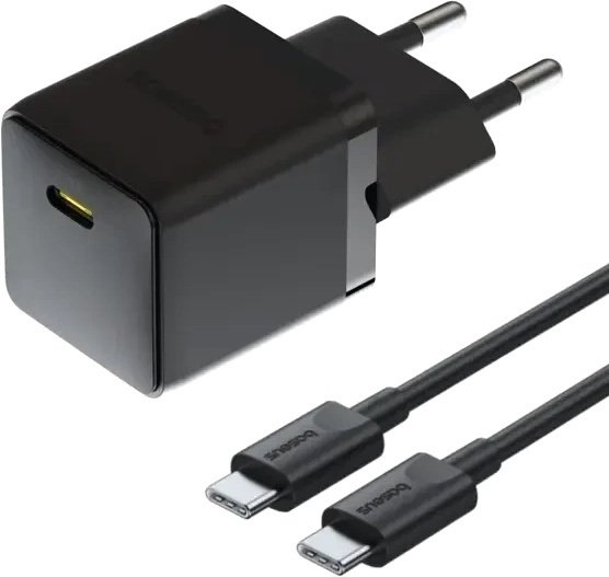 Мережевий зарядний пристрій Baseus Palm USB-C з кабелем Type-C to Type-C 60 W Чорний (KS000037149)