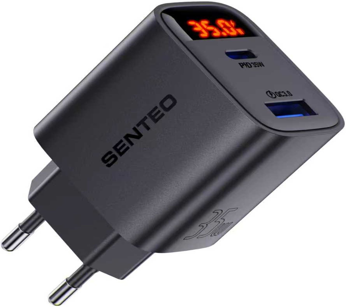 Мережевий зарядний пристрій Senteo L- USB-A/USB-C 35 W Чорний (KS000037465)