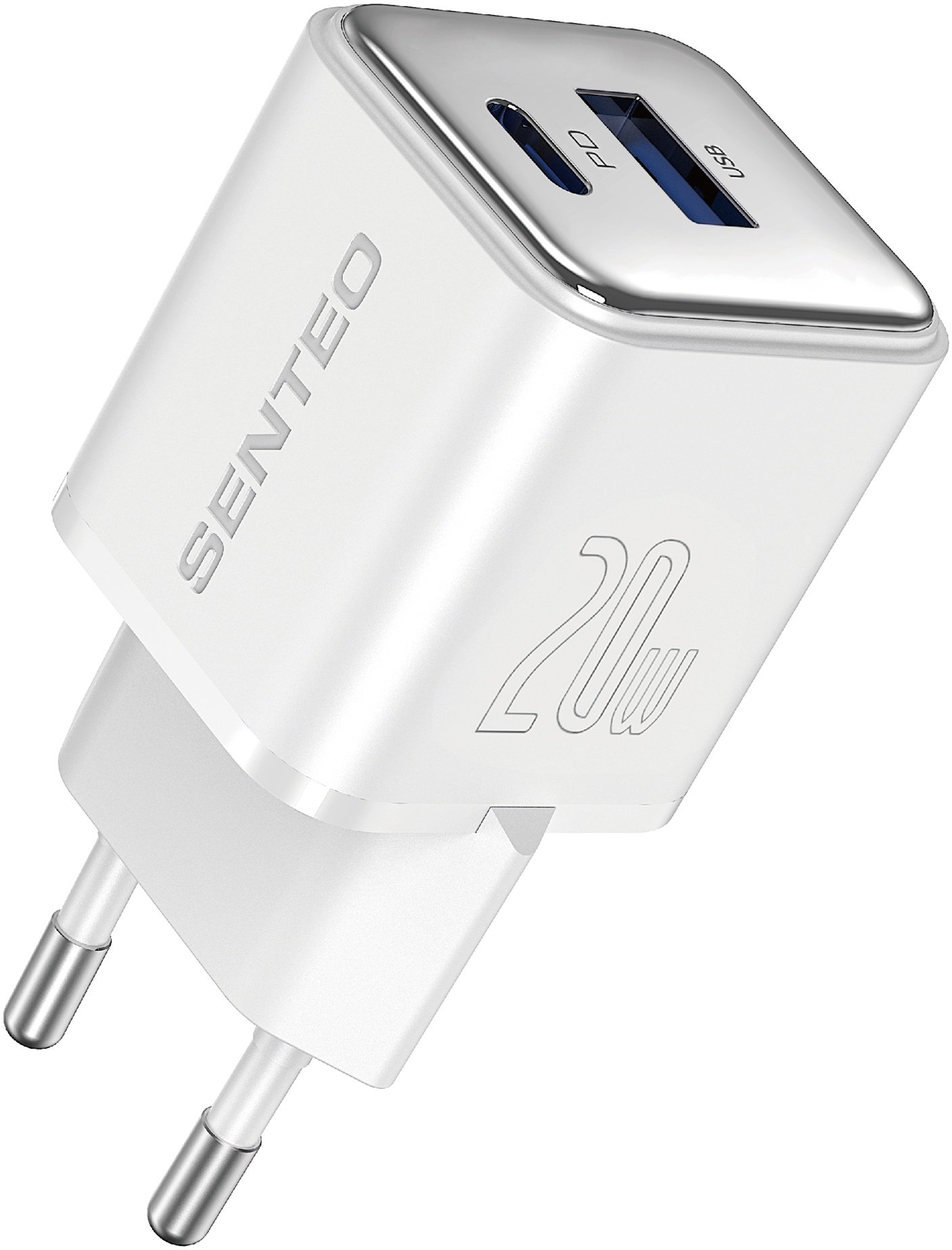 Мережевий зарядний пристрій Senteo N-2 GaN 20 W Type-C Білий
