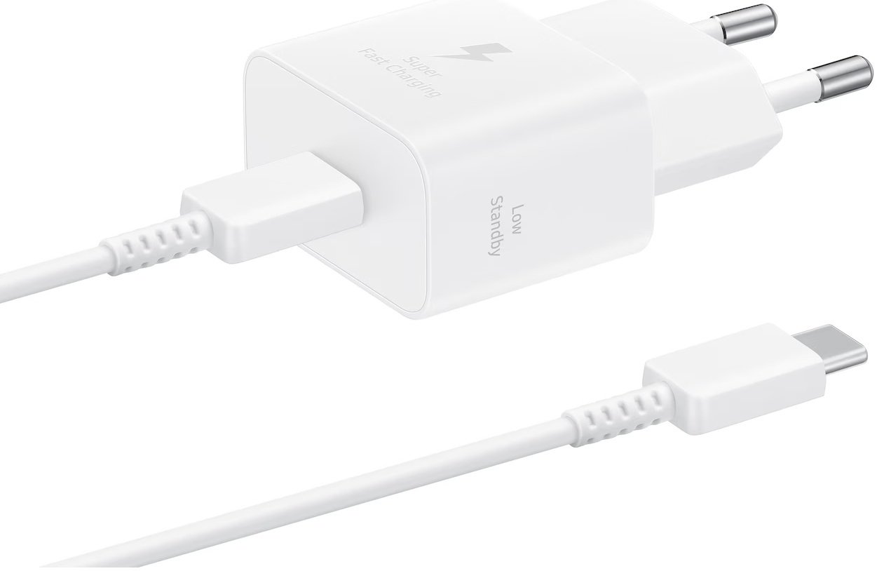 Мережевий зарядний пристрій Samsung Power Adapter + Cable 25 W (EP-T2510XWEGEU) Білий