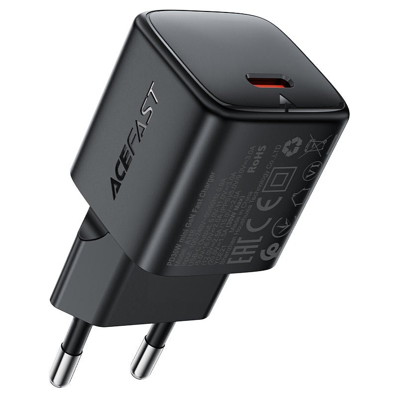 Мережевий зарядний пристрій Acefast A118 USB-C 30 W Чорний