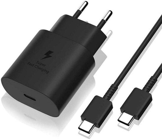 Мережевий зарядний пристрій Samsung Power Adapter to Cable 25 W (EP-TA800NBEGEU) Чорний