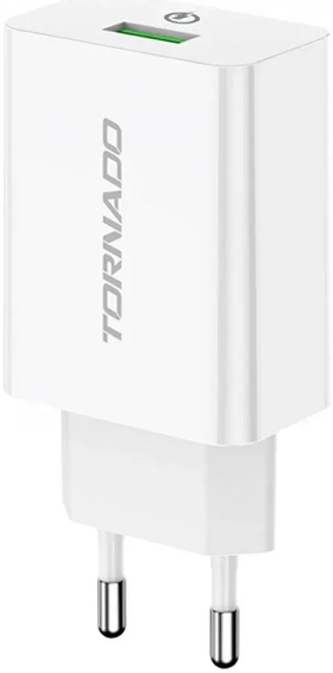 Мережевий зарядний пристрій Tornado TD-15 USB-A White (ОЕМ) Білий