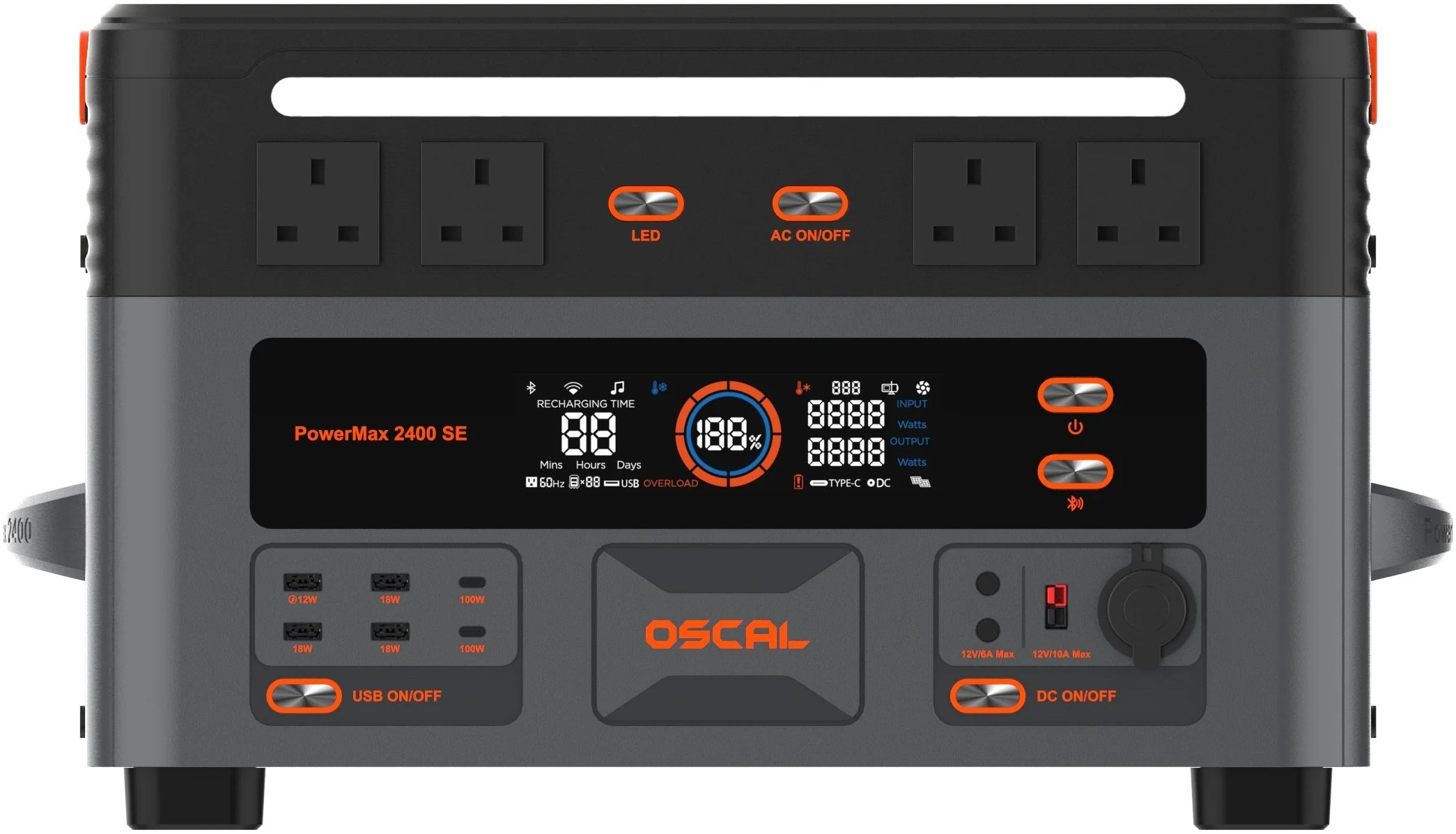 Портативна зарядна станція Oscal PowerMax 2400 SE /2016Wh (EU) 2400 W